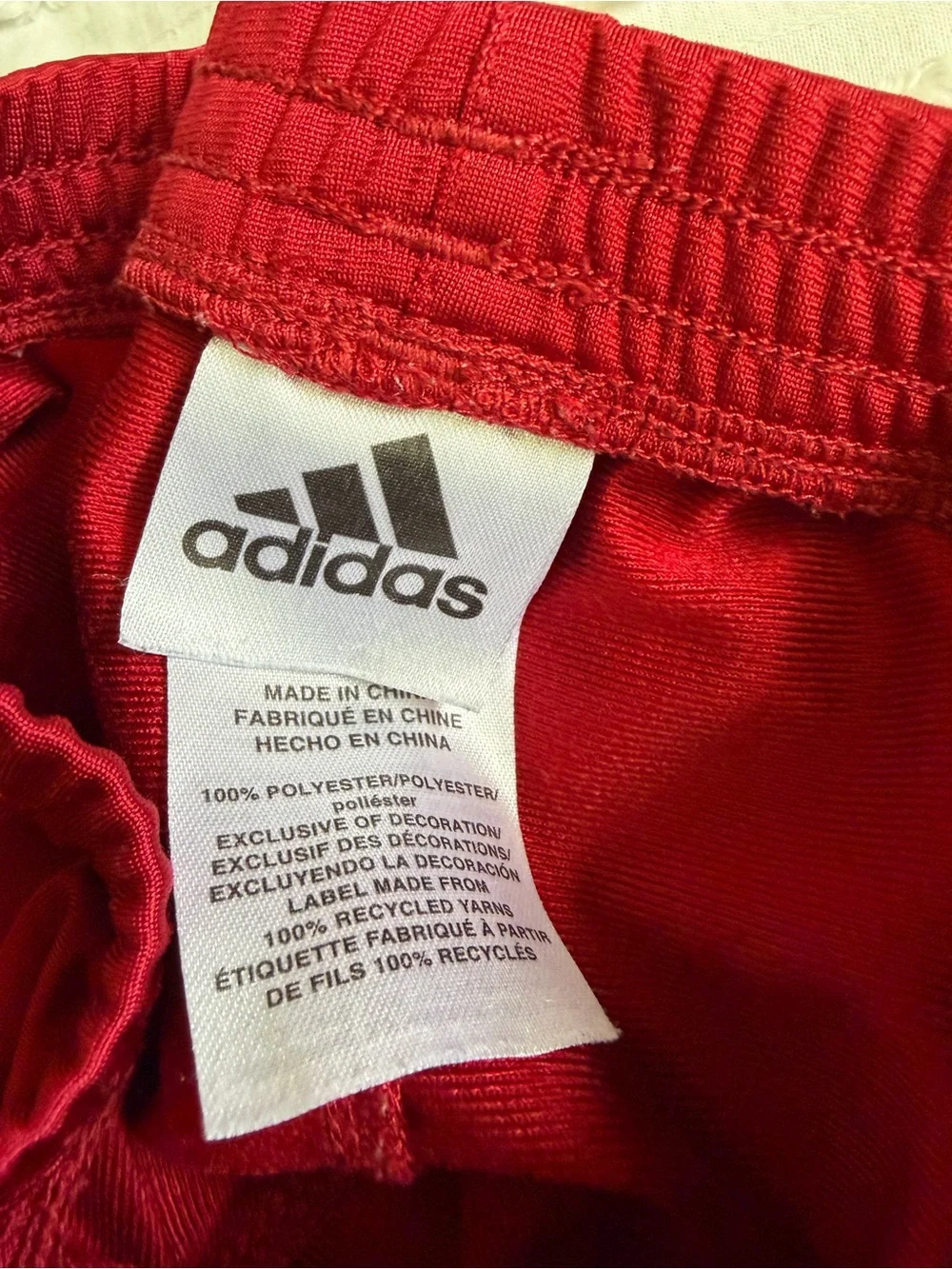 Adidas Baby 2 Piece Track Suit / Jogger Set Red w/ Black Stripes Size: 9 months